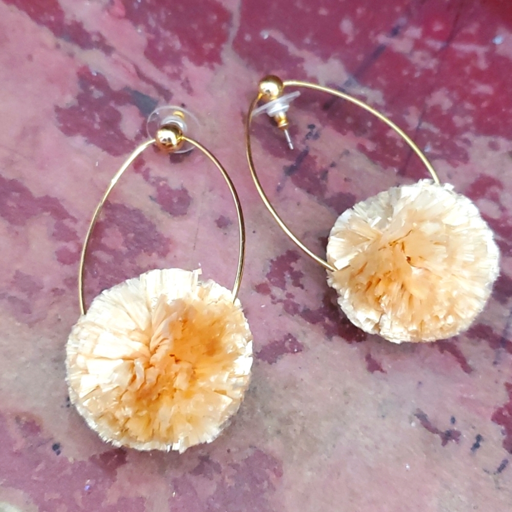 J.crew raffia Pom Pom earring